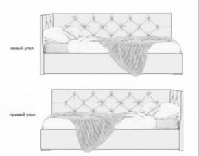 Кровать угловая Лэсли интерьерная +основание (120х200) в Первоуральске - pervouralsk.ok-mebel.com | фото 2