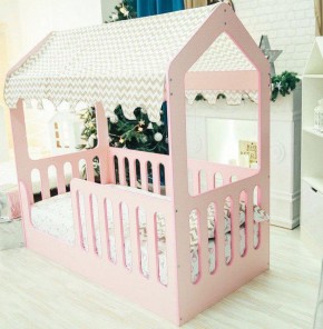 Кровать-домик без ящика 800*1600 (Розовый) в Первоуральске - pervouralsk.ok-mebel.com | фото 1