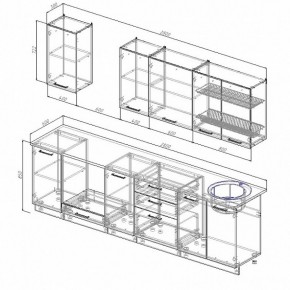 Кухонный гарнитур Антрацит 2800 (Стол. 26мм) в Первоуральске - pervouralsk.ok-mebel.com | фото 2