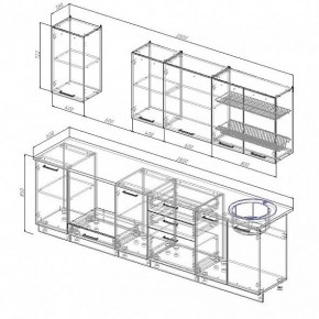 Кухонный гарнитур Антрацит 2800 (Стол. 38мм) в Первоуральске - pervouralsk.ok-mebel.com | фото 3