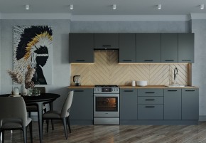 Кухонный гарнитур Антрацит 3000 (Стол. 26мм) в Первоуральске - pervouralsk.ok-mebel.com | фото