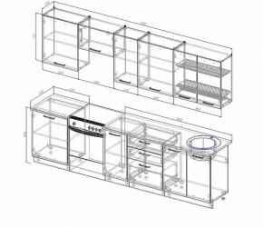 Кухонный гарнитур Антрацит 3000 (Стол. 26мм) в Первоуральске - pervouralsk.ok-mebel.com | фото 2