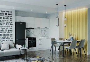 Кухонный гарнитур Белый Глянец 2550 (Стол. 38мм) в Первоуральске - pervouralsk.ok-mebel.com | фото