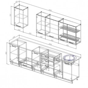 Кухонный гарнитур Графика 2800 (Стол. 26мм) в Первоуральске - pervouralsk.ok-mebel.com | фото 2