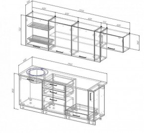 Кухонный гарнитур Шампань 2550 (Стол. 26мм) в Первоуральске - pervouralsk.ok-mebel.com | фото 2