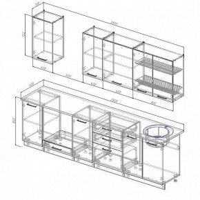 Кухонный гарнитур Шампань 2800 (Стол. 26мм) в Первоуральске - pervouralsk.ok-mebel.com | фото 2