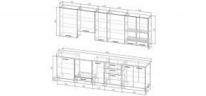 Кухонный гарнитур Умбра 3000 h950 (Стол. 38мм) в Первоуральске - pervouralsk.ok-mebel.com | фото 2