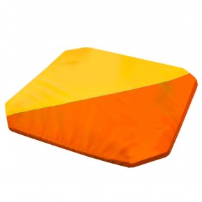 Мат гимнастический 1,3x1,3x0,05м складной скошенные углы цв.оранжевый-желтый в Первоуральске - pervouralsk.ok-mebel.com | фото 1