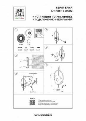 Накладной светильник Lightstar Erica 609622 в Первоуральске - pervouralsk.ok-mebel.com | фото 4