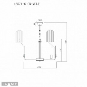 Подвесная люстра iLamp Dolce 15571-6 CR+MULT в Первоуральске - pervouralsk.ok-mebel.com | фото 3