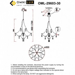 Подвесная люстра Omnilux Perelli OML-29603-30 в Первоуральске - pervouralsk.ok-mebel.com | фото 10
