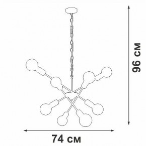 Подвесная люстра Vitaluce V4750 V4750-1/8 в Первоуральске - pervouralsk.ok-mebel.com | фото 2