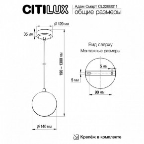 Подвесной светильник Citilux Адам Смарт CL228B011 в Первоуральске - pervouralsk.ok-mebel.com | фото 5
