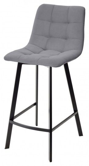 Полубарный стул CHILLI-QB SQUARE серый #27, велюр / черный каркас (H=66cm) М-City в Первоуральске - pervouralsk.ok-mebel.com | фото