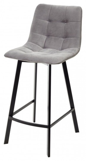 Полубарный стул CHILLI-QB SQUARE светло-серый #26, велюр / черный каркас (H=66cm) М-City в Первоуральске - pervouralsk.ok-mebel.com | фото