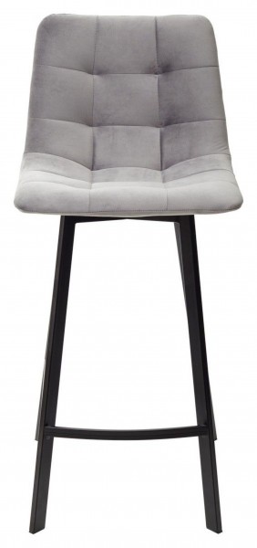 Полубарный стул CHILLI-QB SQUARE светло-серый #26, велюр / черный каркас (H=66cm) М-City в Первоуральске - pervouralsk.ok-mebel.com | фото 3