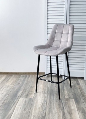 Полубарный стул ХОФМАН, цвет H-09 Светло-серый, велюр / черный каркас H=63cm М-City в Первоуральске - pervouralsk.ok-mebel.com | фото 2