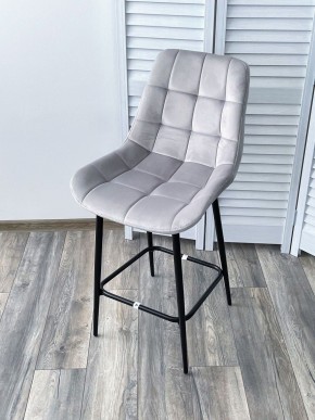 Полубарный стул ХОФМАН, цвет H-09 Светло-серый, велюр / черный каркас H=63cm М-City в Первоуральске - pervouralsk.ok-mebel.com | фото 4