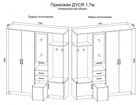 Прихожая Дуся 1.7 УНИ (Дуб Бунратти/Белый Бриллиант) в Первоуральске - pervouralsk.ok-mebel.com | фото 2