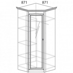 Шкаф угловой №641 "Флоренция" Фасад глухой (угол 871*871) Дуб оксфорд в Первоуральске - pervouralsk.ok-mebel.com | фото 2