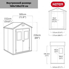 Сарай Манор 6*5 TWF (два окна на фасаде) MANOR 6x5 DD (two windows at the front) в Первоуральске - pervouralsk.ok-mebel.com | фото 2