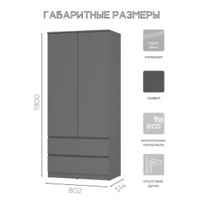 Шкаф 2-х створчатый Симпл ШК-03 (графит) в Первоуральске - pervouralsk.ok-mebel.com | фото 6
