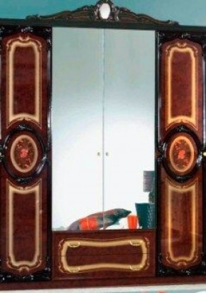 Шкаф 4-х дверный с зеркалами (01.144) Роза (могано) в Первоуральске - pervouralsk.ok-mebel.com | фото