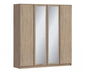 Шкаф 4х дверный с зеркалами Веста СБ-3082 (Дуб Сонома) в Первоуральске - pervouralsk.ok-mebel.com | фото