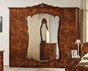 Шкаф 5-и дверный с зеркалами (20.145) Тициана (орех) в Первоуральске - pervouralsk.ok-mebel.com | фото