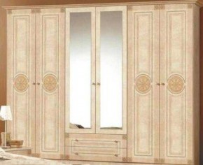 Шкаф 6-и дверный с зеркалами (02.146) Рома (беж) в Первоуральске - pervouralsk.ok-mebel.com | фото