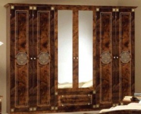Шкаф 6-и дверный с зеркалами (02.146) Рома (орех) в Первоуральске - pervouralsk.ok-mebel.com | фото