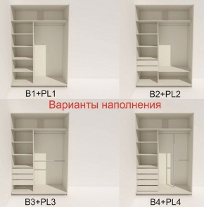 Шкаф-купе 1400 серии SOFT D8+D2+B2+PL4 (2 ящика+F обр.штанга) профиль «Графит» в Первоуральске - pervouralsk.ok-mebel.com | фото 6