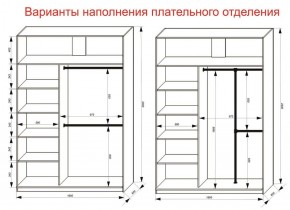 Шкаф-купе 1600 серии SOFT D6+D6+B2+PL3 (2 ящика+2штанги) профиль «Капучино» в Первоуральске - pervouralsk.ok-mebel.com | фото 7