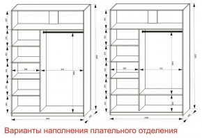 Шкаф-купе 1600 серии SOFT D6+D6+B2+PL3 (2 ящика+2штанги) профиль «Капучино» в Первоуральске - pervouralsk.ok-mebel.com | фото 8