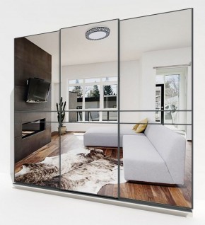 Шкаф-купе 2400 серии SOFT D4+D4+D4+B22+PL1 (по 2 ящика лев/прав+1штанга) профиль «Графит» в Первоуральске - pervouralsk.ok-mebel.com | фото 4