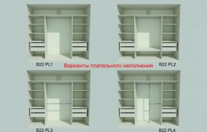 Шкаф-купе 2450 серии NEW CLASSIC K6Z+K1+K6+B22+PL2 (по 2 ящика лев/прав+1 штанга+1 полка) профиль «Капучино» в Первоуральске - pervouralsk.ok-mebel.com | фото 6