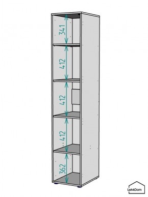 Шкаф Linnea MHR-1-2 2050х400х510 (ДВ-М 11.1.25) в Первоуральске - pervouralsk.ok-mebel.com | фото 3