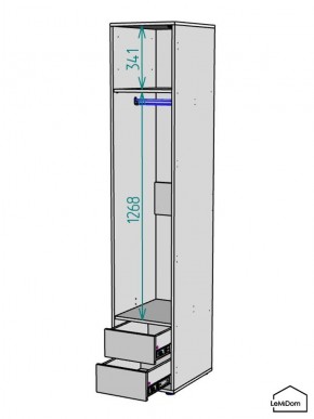 Шкаф Linnea MHR-1-3 2050х400х510 (ДВ-М 11.1.25) в Первоуральске - pervouralsk.ok-mebel.com | фото 3
