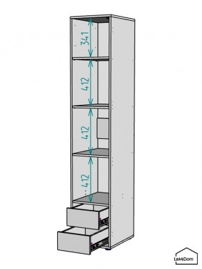 Шкаф Linnea MHR-1-4 2050х400х510 (ДВ-М 11.1.25) в Первоуральске - pervouralsk.ok-mebel.com | фото 3