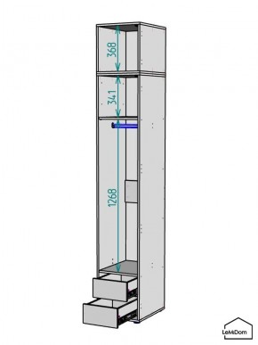 Шкаф с антресолью Linnea MHR-1A-3 2450х400х510 (ДВ-М 11.1.25) в Первоуральске - pervouralsk.ok-mebel.com | фото 3