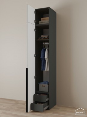 Шкаф с антресолью Linnea MHR-1A-3 2450х400х510 (Графит-М 11.1.25) в Первоуральске - pervouralsk.ok-mebel.com | фото 5