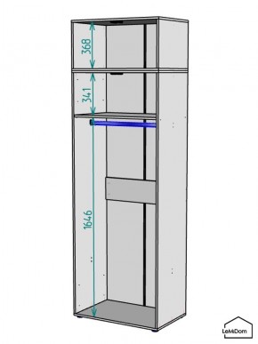 Шкаф с антресолью Linnea MHR-2A-1 2450х800х510 (Графит-М 11.1.25) в Первоуральске - pervouralsk.ok-mebel.com | фото 3