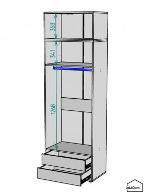 Шкаф с антресолью Linnea MHR-2A-3 2450х800х510 (Белый-М 11.1.1) в Первоуральске - pervouralsk.ok-mebel.com | фото 3