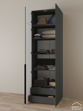 Шкаф с антресолью Linnea MHR-2A-3 2450х800х510 (Графит-М 11.1.25) в Первоуральске - pervouralsk.ok-mebel.com | фото 6