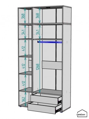Шкаф с антресолью Linnea MHR-3POA-2 2450х1200х510 (Белый-М 11.1.2) в Первоуральске - pervouralsk.ok-mebel.com | фото 3