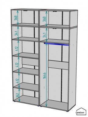 Шкаф с антресолью Linnea MHR-4A-1 2450х1600х510 (ДВ-М 11.1.25) в Первоуральске - pervouralsk.ok-mebel.com | фото 3