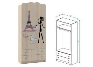 Шкаф для одежды с ящиками Париж в Первоуральске - pervouralsk.ok-mebel.com | фото