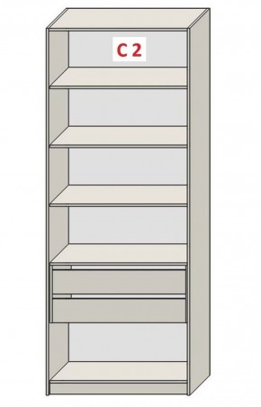 Шкаф СТАНДАРТ С1 без ящика серия "ГЕСТИЯ" (Бело-серый/Дуб Небраска натуральный ) 800*520*2300 в Первоуральске - pervouralsk.ok-mebel.com | фото 6