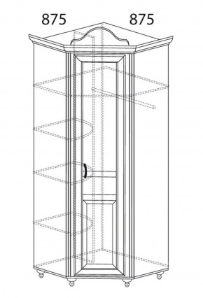 Шкаф угловой №562 "Алиса" (угол 875*875) в Первоуральске - pervouralsk.ok-mebel.com | фото 2