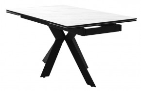 Стол BELLUNO 160 MARBLES KL-99 Белый мрамор матовый, итальянская керамика/ черный каркас, ®DISAUR в Первоуральске - pervouralsk.ok-mebel.com | фото 2